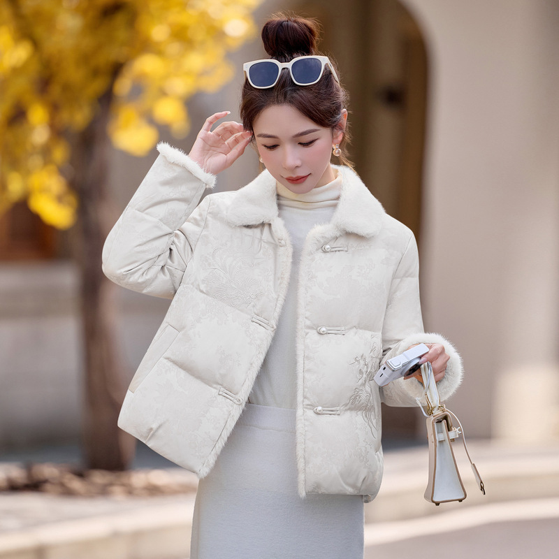 New Chinoiserie Jacquard down Jacket 2025 Winter New High-End, Western Style and Elegant Jacket Sf8229