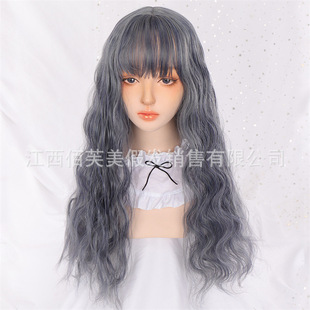 Japanese Style Wig Women's Long Curly Hair AliExpress Wool Roll Realistic Elegant Face Repair Internet Popular Lolita Long Hair Full Head Cover