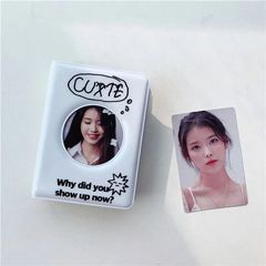 Minimalist Black and White Letter Mini 3-inch Polaroid Album for Celebrity Fans, Small Card Storage Album with Cool Style