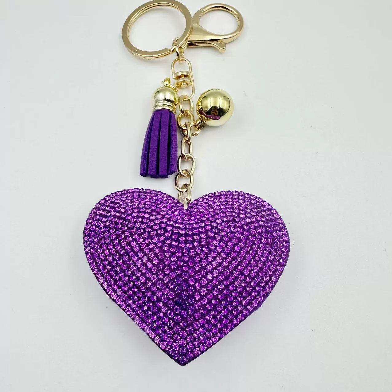 Брелок (в стиле Chanel) сердце с кисточкой, аксессуар DIY, 9×8×2 см