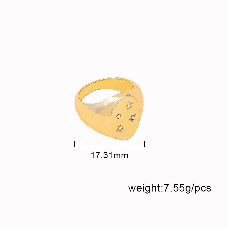 Simple Retro Diamond Five-pointed Star Ring display picture 1