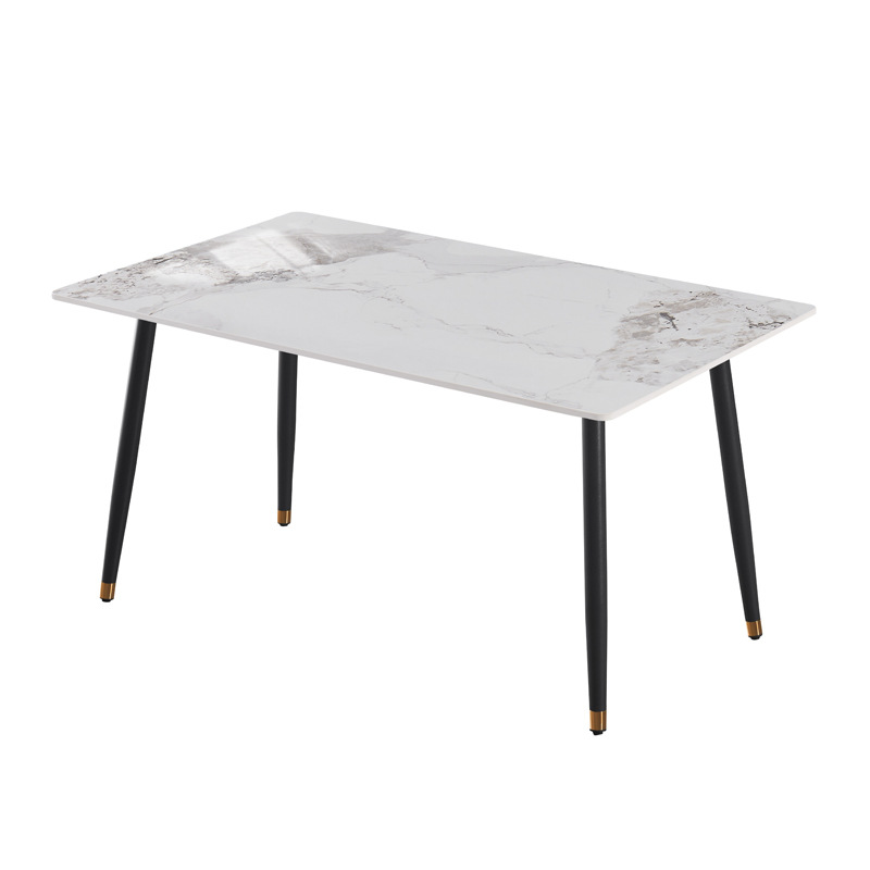 Mesa y silla de comedor de roca de lujo nórdica pequeña casa moderna simple y multi-tamaño rectangular fácil de cuidar mesa de comedor