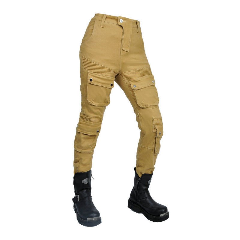 Loong biker motocicleta pantalones de montar mujer Caballero retro casual motocicleta slim fit overoles pantalones anti-caída