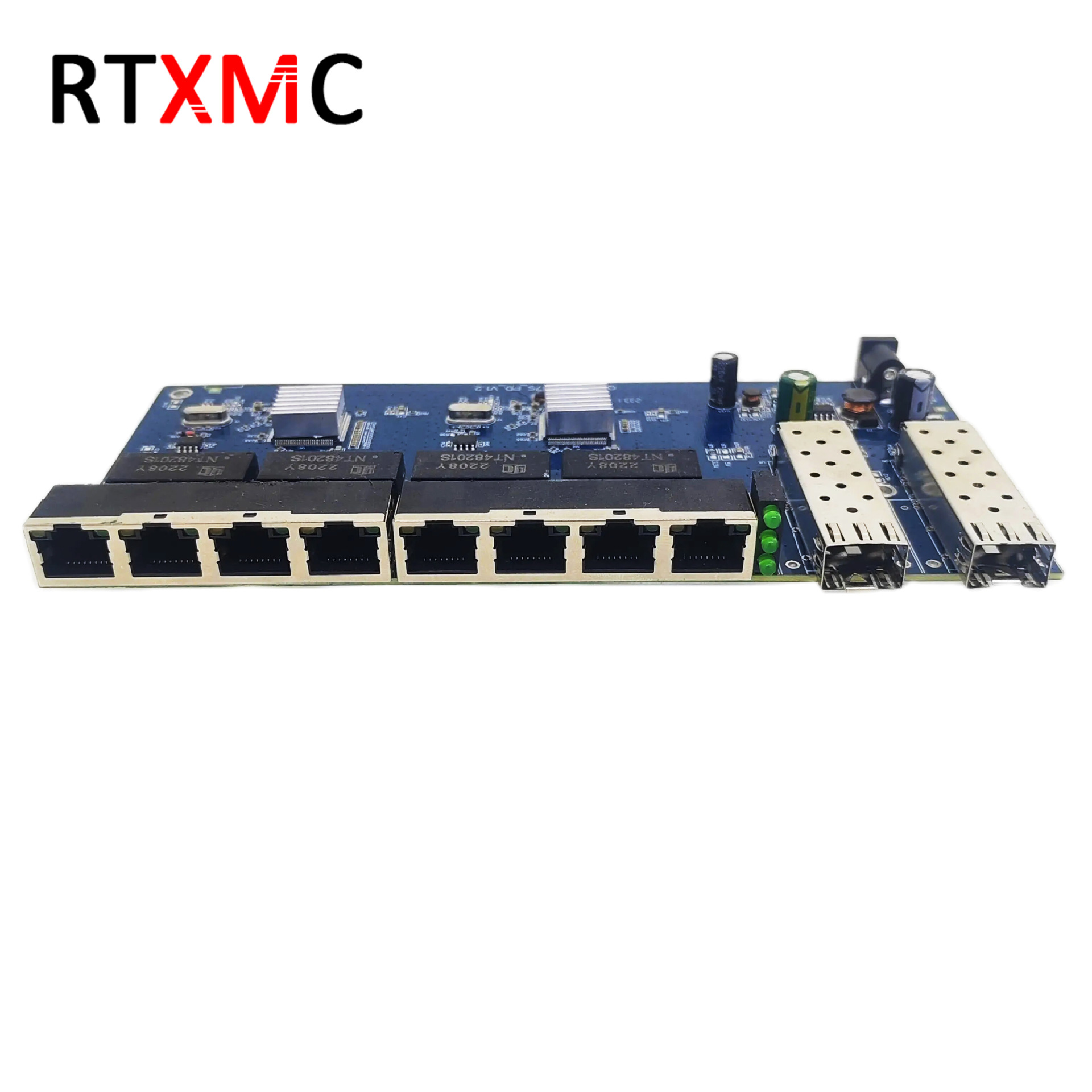 厂家直销千兆2光8电SFP交换机单模光纤收发器光电转换器板Pcba