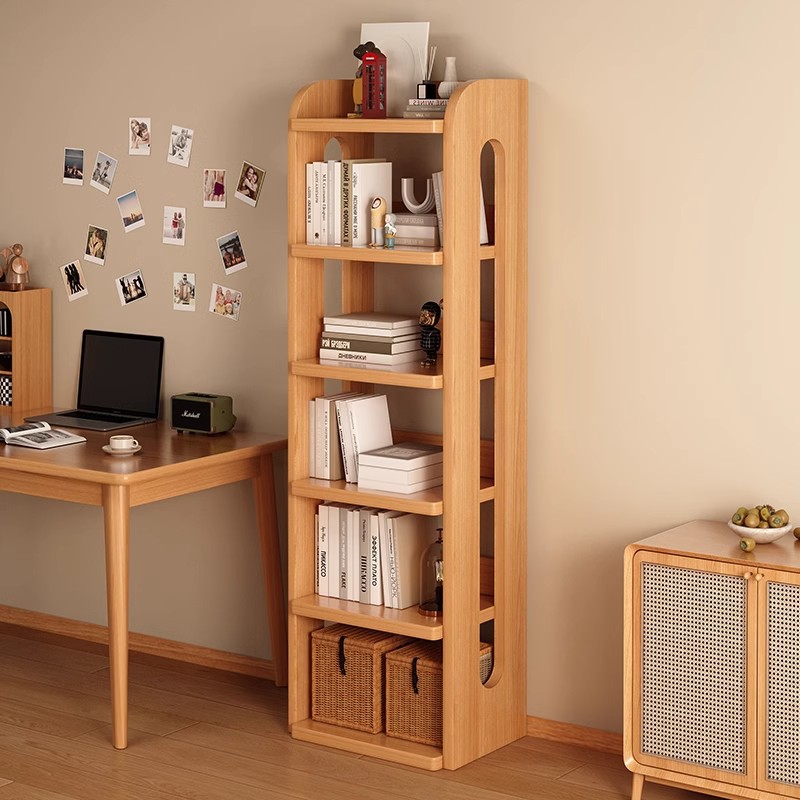 Gabinete de madera sólida integrado contra la pared estante de libros de esquina almacenar estante de artículos para niños no ocupa espacio gabinete estrecho simple armario de almacenamiento