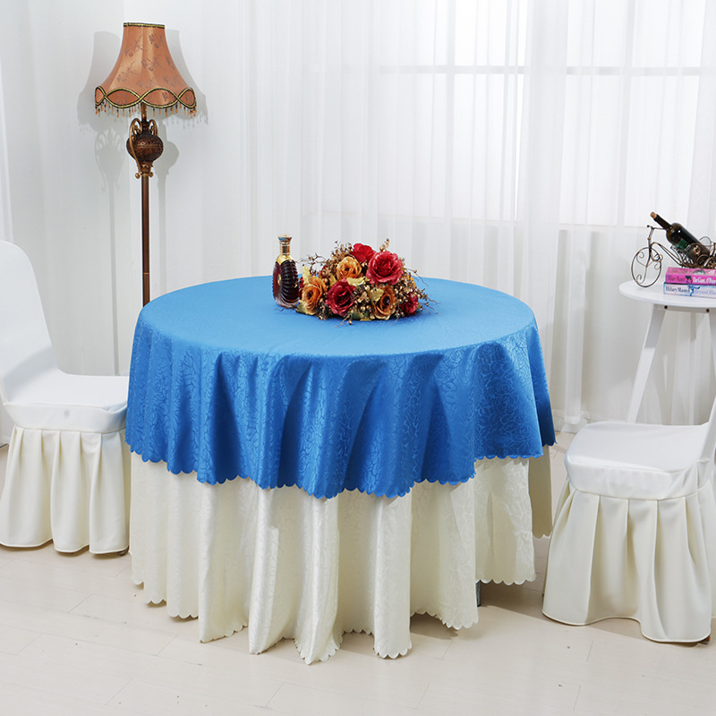 工厂来样来图定制批发酒店圆形餐桌布大婚庆台布涤纶提花桌布布艺|ms