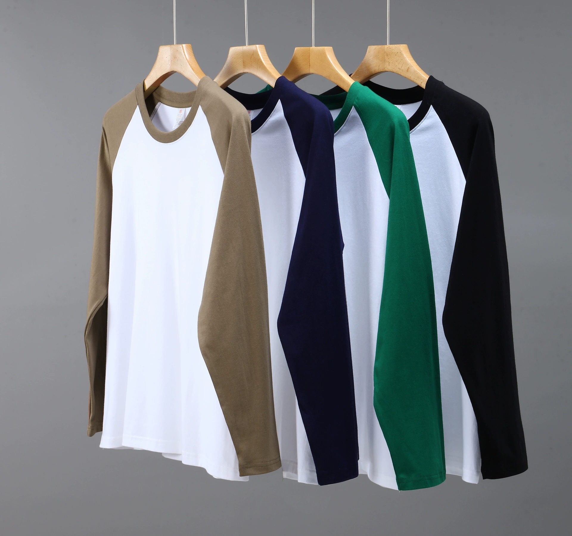 Новая 220 г пара реглан с длинным рукавом, гребенная хлопковая Футболка Siro, Женская контрастная однотонная Базовая рубашка, Топ