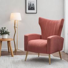 轻奢高背单人沙发椅客厅卧室弧形阳台高级沙发老虎椅美式简约现代