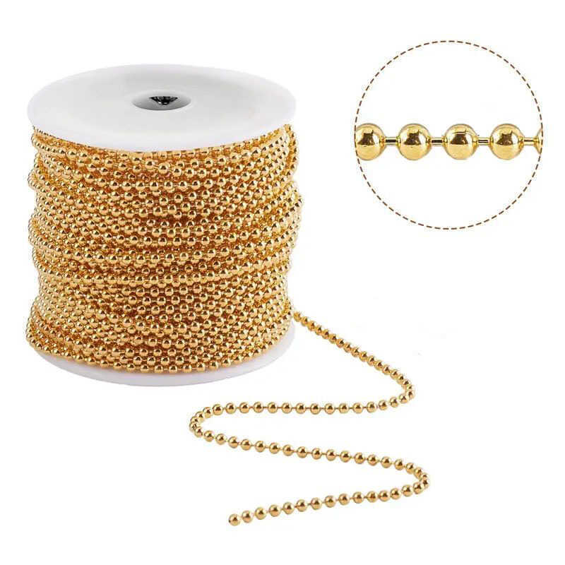 Cadena de bola de hierro chapa galvanizada de sello de aceite joyería de decoración de uñas cadena de bolsa cadena de alta calidad cadena de etiqueta colgante