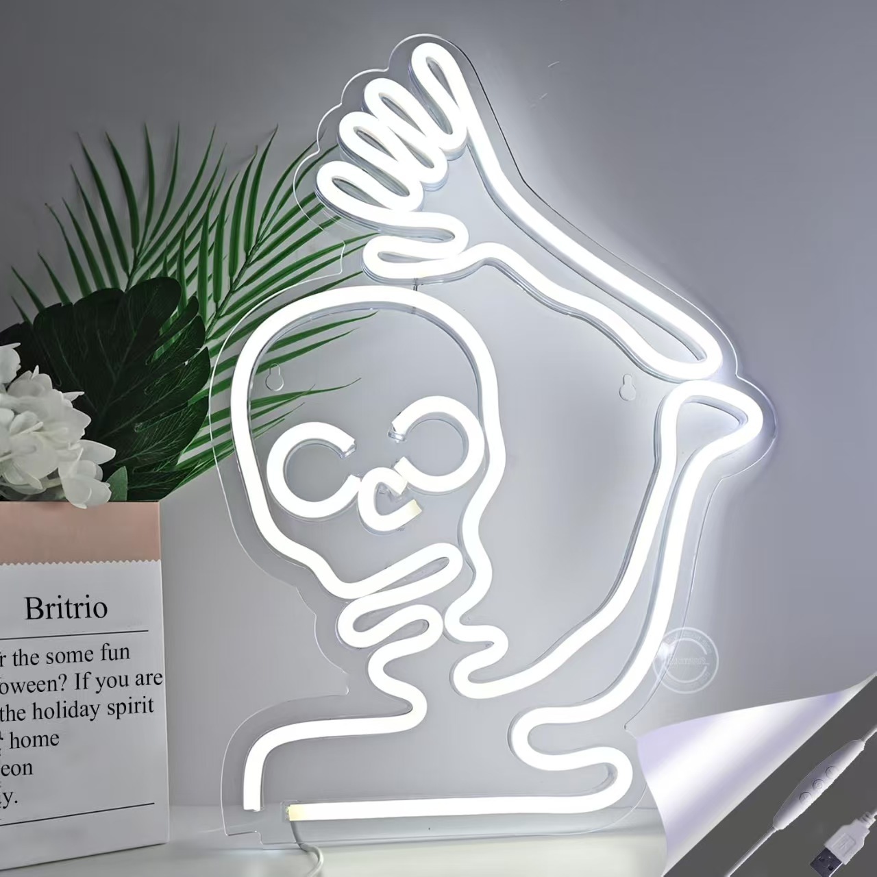 Luz de neón transfronteriza amazónica personalizada calabaza fantasma de Halloween luces decorativas happy Halloween atmósfera