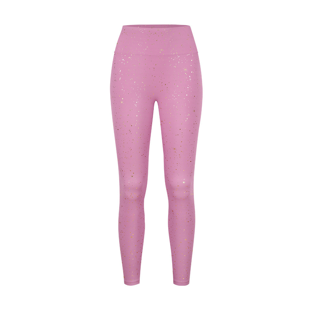 [Spot] LD nueve pantalones dorados de cintura alta, caderas desnudas, pantalones de pilates para mujeres.
