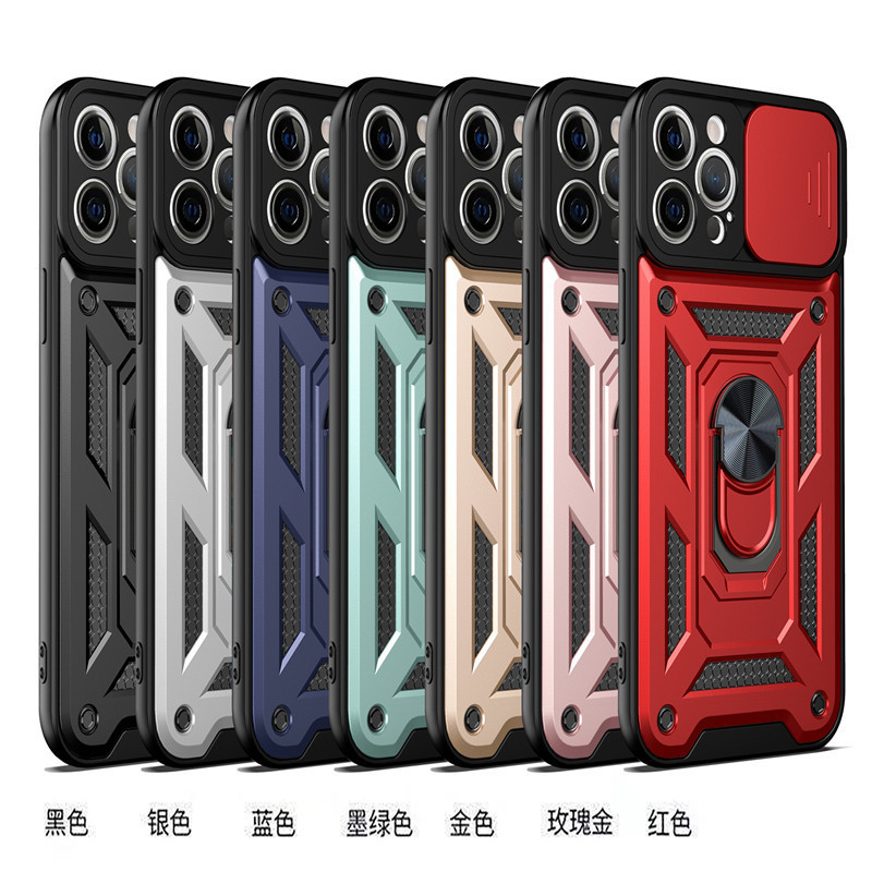 Shunjia Sliding Window Is Suitable for Transsion Tenco Pova7 Phone Case Infinix Hot60 Car Ring Protective Cover