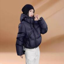 2025冬新款大码女装棉衣双拉链设计高级小众抽绳显瘦加厚保暖棉衣