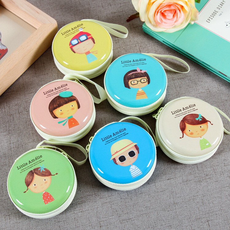 Creative Street Stall Cute Cartoon Coin Purse Portable Earphone Key Storage Bag Small Gift Zipper Bag for Primary School Students