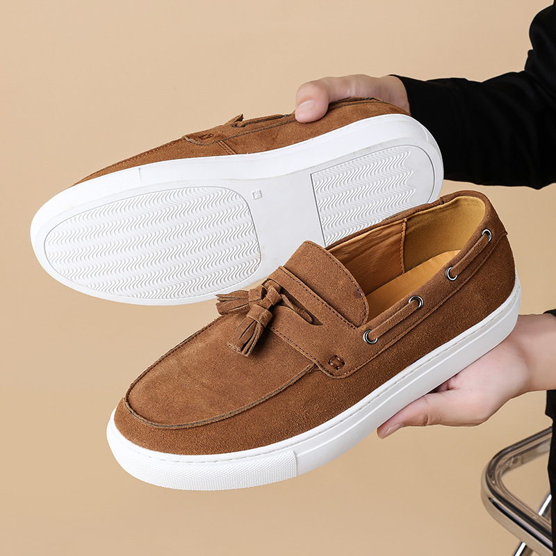 Transfronterizo nuevo más tamaño borla zapatillas hombres de moda europea y americana pasarela slip-on zapatos de cuero de los hombres de negocios personalizados zapatillas de deporte casuales image 14