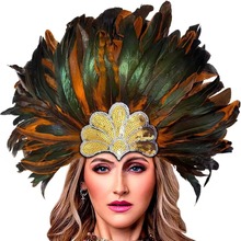 亚马逊热卖羽毛头饰巴西狂欢节派对羽毛头戴舞台表演道具圣诞头饰