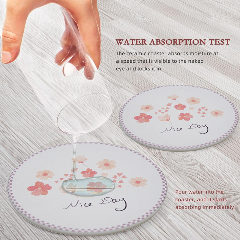 硬硅藻泥台面吸水垫圆形隔热杯垫洗手台沥水垫咖啡机茶杯垫餐具