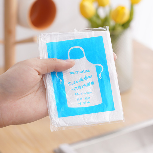 Independently packed disposable apron plastic waterproof and oil-proof hot pot barbecue restaurant kitchen home catering adults and children