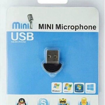 USB мини-микрофон с простым подключением и вариантом Plug-and-Play, 360° всевектор, ноутбук/ПК, компактный 6.5 см