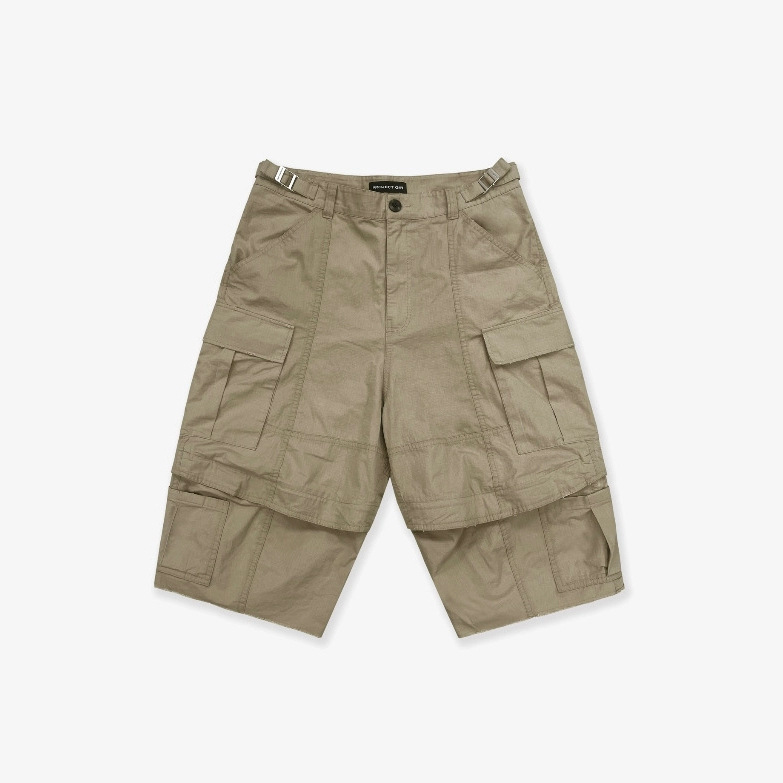 New Streetwear Loose Fit Deconstructed Zipper Patchwork Cargo Men's Camouflage Shorts_voghion.com
