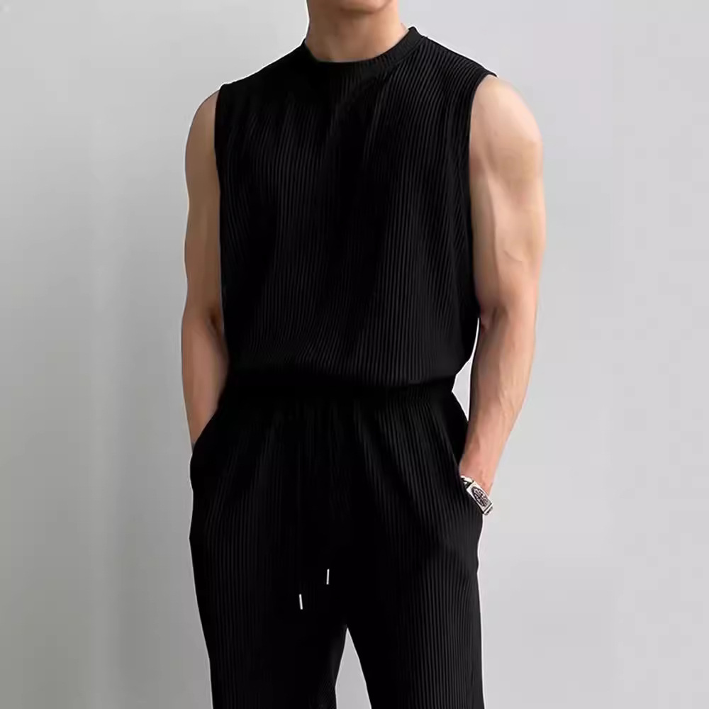 Chaleco de verano hombre camiseta de hombro sin mangas chaleco de acondicionamiento físico hombre secado rápido suelto comercio exterior al por mayor transfronterizo