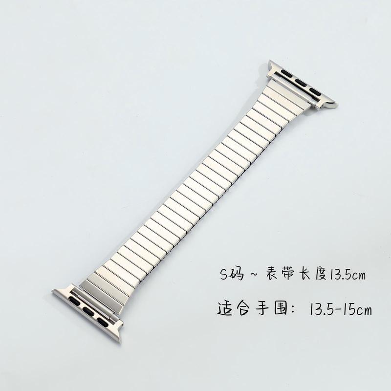 适用苹果AppleWatch单圈弹力不锈钢表带 iwach10竹节小蛮腰手表带|undefined