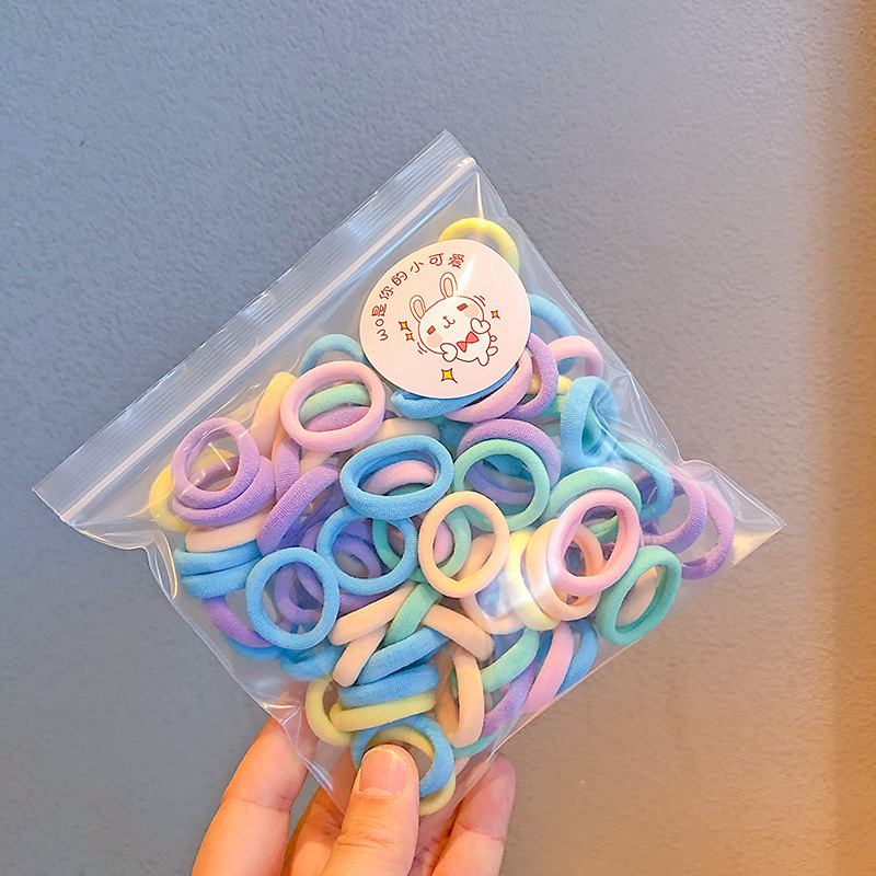 Bandas elásticas para el cabello tipo macaron, suaves y pequeñas, ideales para niñas o bebés