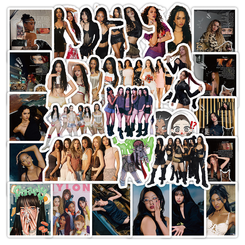 Kpop78 Katseye Girl Group Stickers Sexy and Unique Wallpaper Concert Materials Journal DIY Material Stickers
