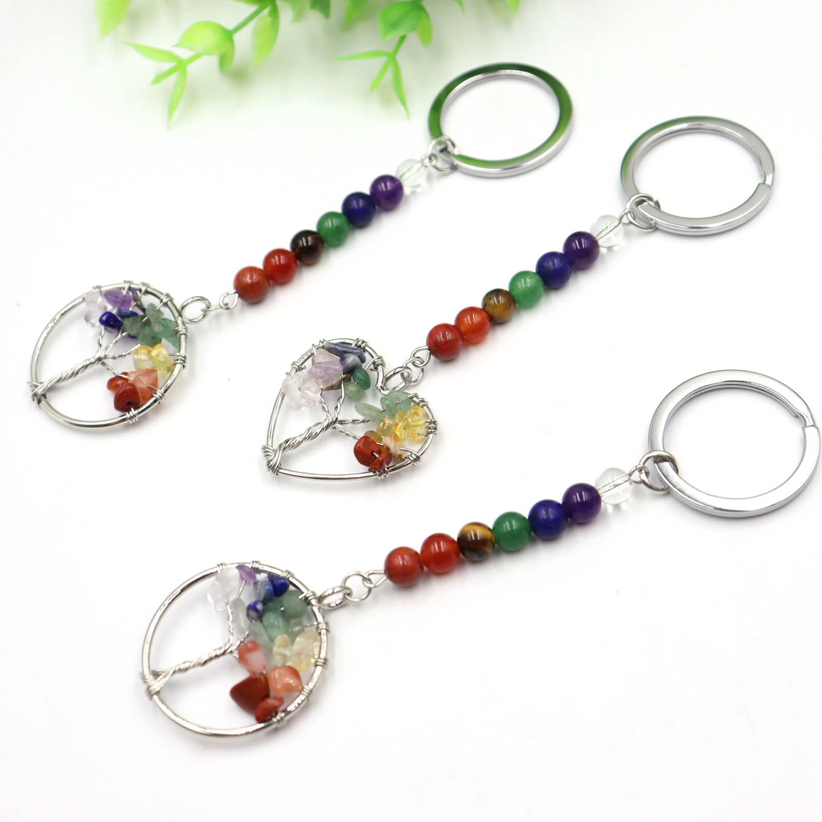 Bag Pendant, Keychain Classification Simple Style Life Tree Natural Stone Unisex Bag Pendant Keychain