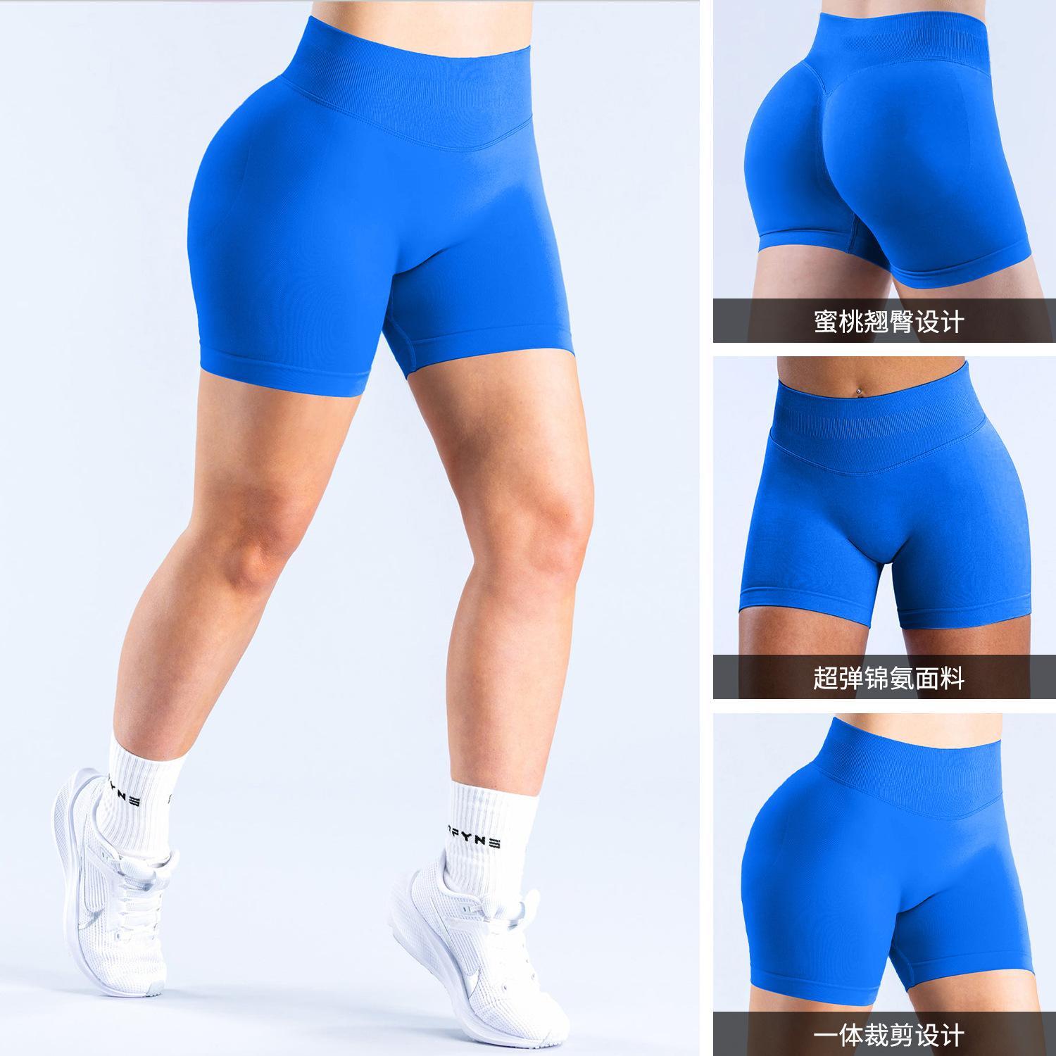 Dfyne pantalones cortos de yoga de cintura baja sin costuras pantalones de yoga de fitness transfronterizos caderas de melocotón pantalones ajustados de tres puntos de secado rápido de alta elasticidad