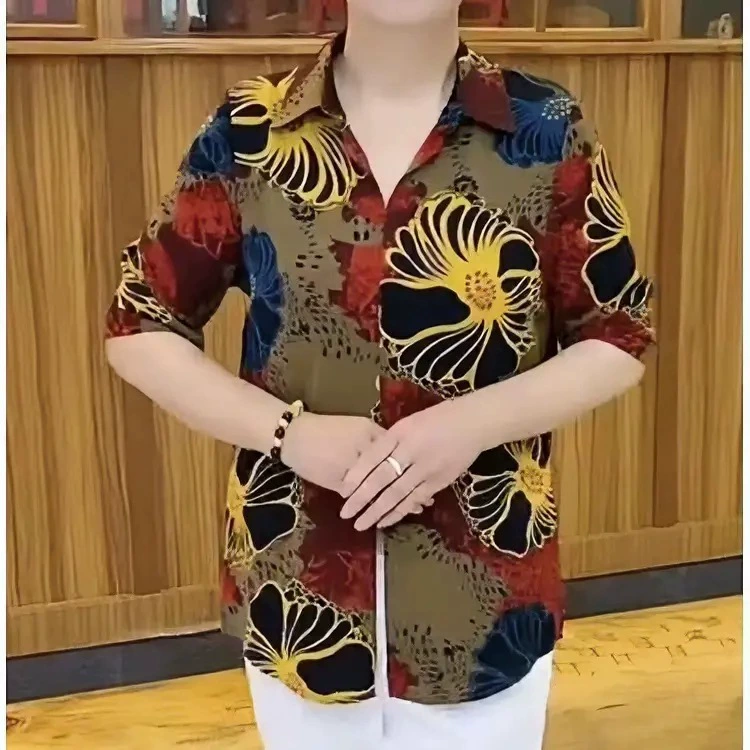 2024 новые свободные повседневные лацканы с принтом узоры