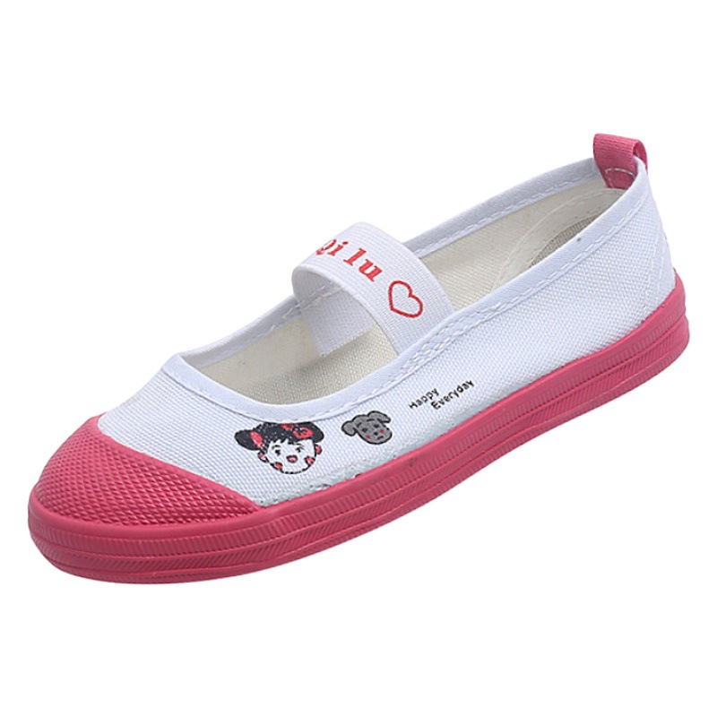 2026 New Style Boys and Girls Dance Canvas Shoes, Kidsren's Student Shoes, Slip-On White Shoes, Wholesale from Manufacturer