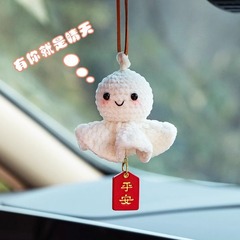 女の子向け車内装飾、かわいい晴れた日の人形、安全なバックミラーペンダント、豪華な車のペンダント