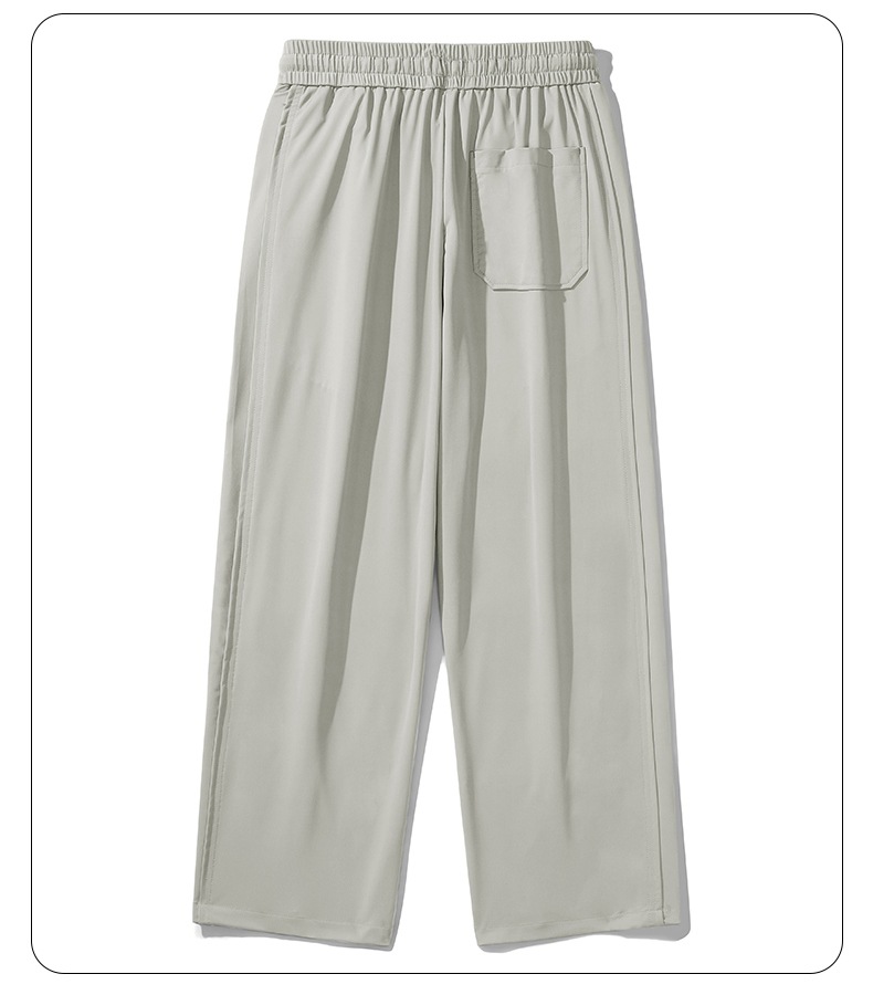 Elastic drape and quick drying air-conditioned pants for the summer of 2024, with a new cool feeling splicing and wide leg pants for men_voghion.com