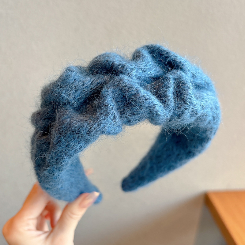 Otoño y invierno retro de moda de alto nivel sensación de banda ancha de cabello temperamento simple lavar la cara banda de cabeza para salir al cabello accesorios para el cabello