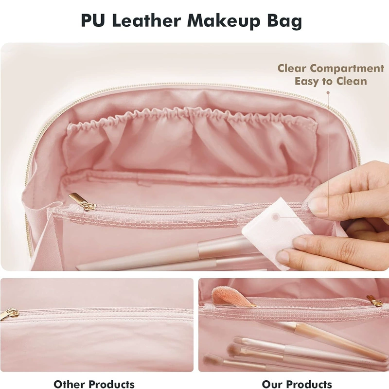 Capacious handheld waterproof cosmetic bag for traveling, handle