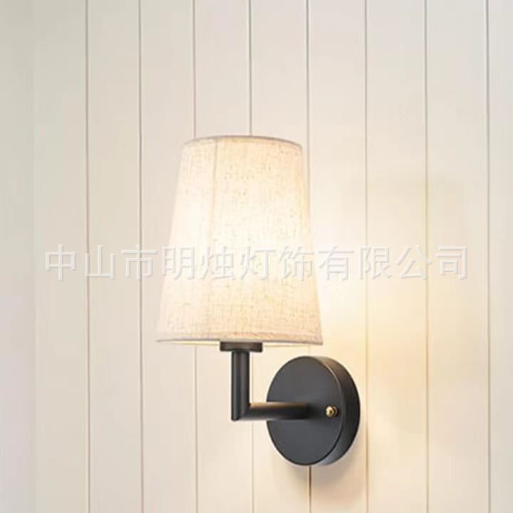 全铜北欧风成套壁灯布艺现代酒店民宿走廊过道卧室床头壁灯跨境灯|undefined