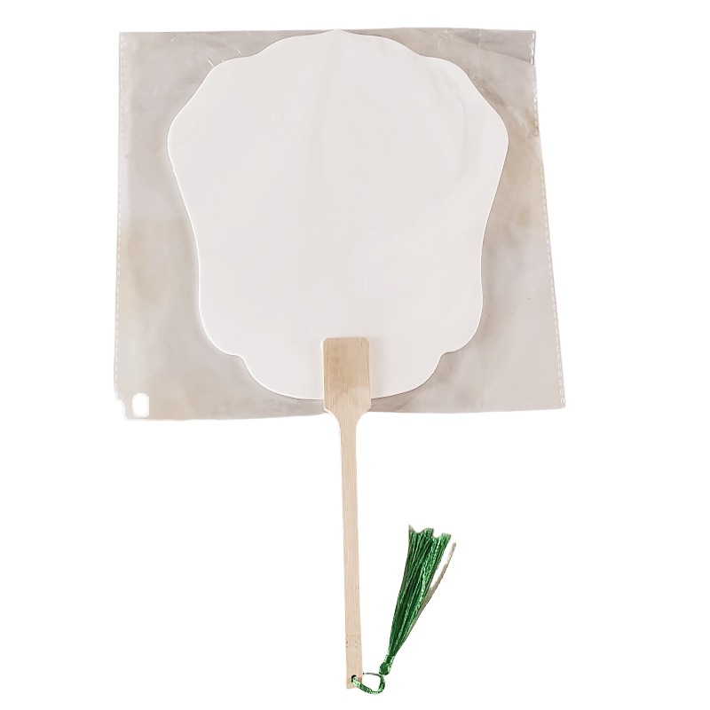 Abanico de grupo de papel de arroz grueso al por mayor con caracteres en blanco abanico de pintura pintada a mano abanico de madera de bambú pintura de seguridad para estudiantes