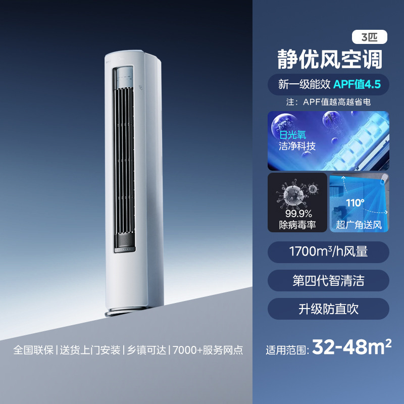 대형 3p 원통형 정적 윈드 KFR-72LW/N8HY1-1