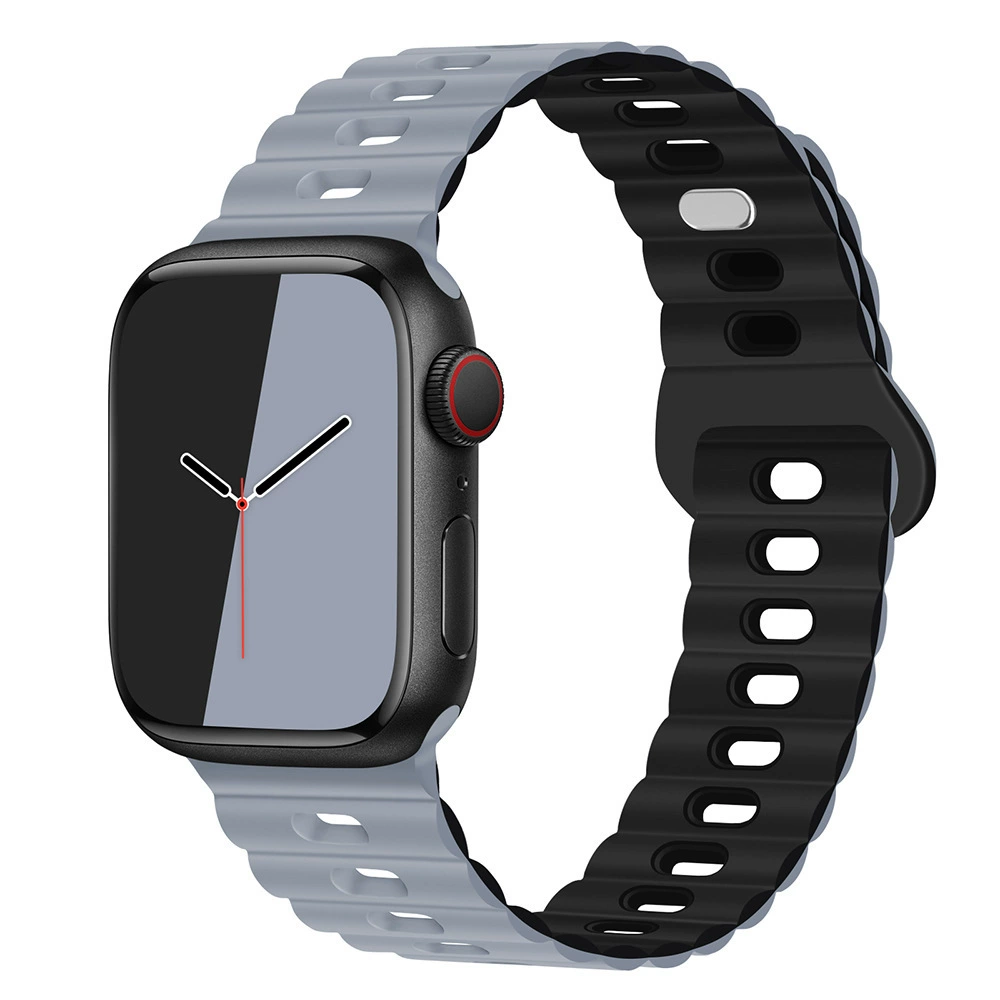 Apple, силиконовый браслет для часов, двухцветные дышащие спортивные часы