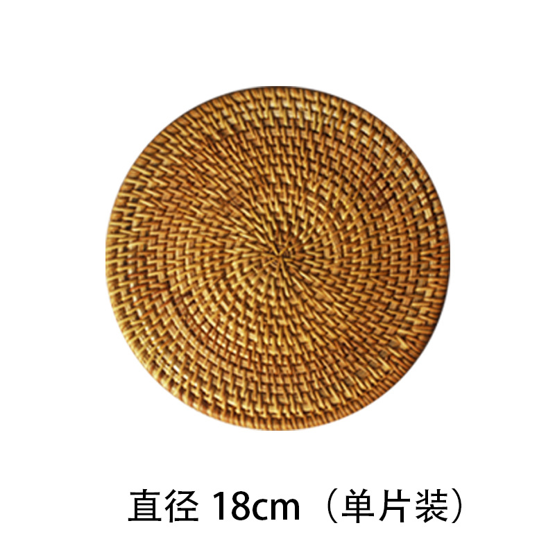 Tejido de caña artesanal almohadilla de taza de té tejido almohadilla de comedor creativa almohadilla de mesa almohadilla de platos almohadilla de aislamiento de calor