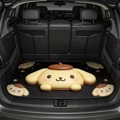 Avtomobil döşəmə paspasları – Mat, in Stock - 0320-cartoon-trunk-mat-5-flat-effect-not-3d-effect-75100cm-crystal-velvet-dot-plastic-bottom