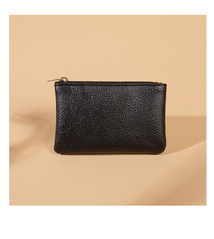Basic Style Square Shape Unisex Solid Color Pu Leather Zipper Coin Purses