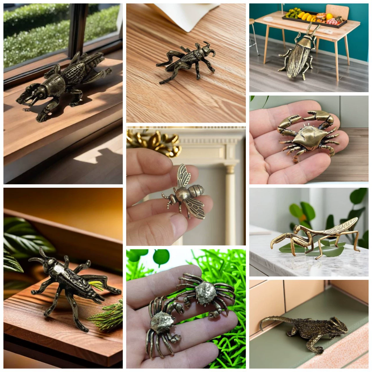 Творческий пчелиный Богомол Проблемные маленькие украшения таракан Краб Жук ремесла украшения оптом