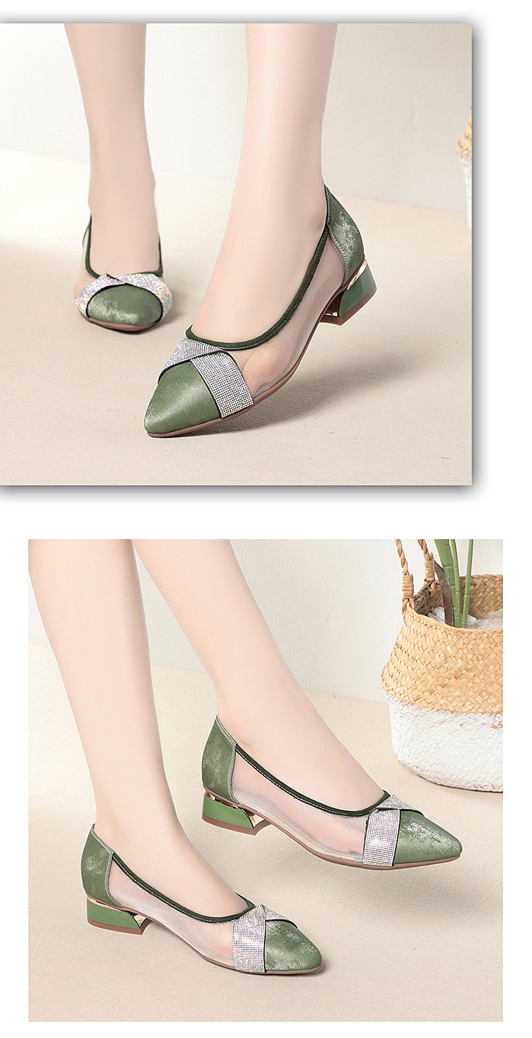 Sandal cao gót nữ đính đá lấp lánh phong cách Hàn Quốc — Màu be chi tiết 8
