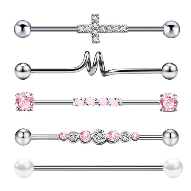 Silver pointed spike labret stud material detail