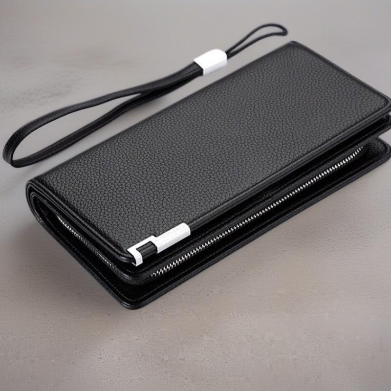 Men's Wallet Clutch Bag New High-Looking Men's Long Large-Capacity Mobile Phone Card Holder Zipper Style Hand Grip