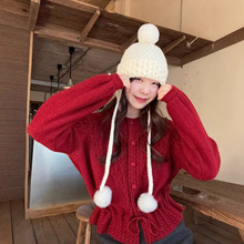 实拍 2025秋冬新款复古气质下摆系带单排扣百搭显瘦针织开衫毛衣