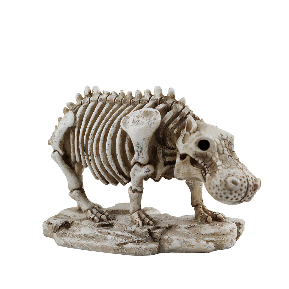  Greek TEMU for Personality Skeleton Animal Skeleton Specimen Hippo Ornaments Halloween Desktop Decorations