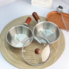 不锈钢泡面碗辅食锅小吃碗打蛋碗带木柄沙拉碗防烫防摔耐高温家用